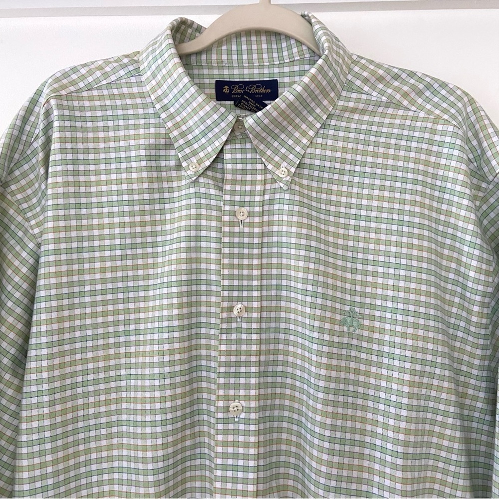 Brooks Brothers Dress Shirt Men's XL Plaid Long Sleeve Button Down Preppy Formal - Picture 2 of 14
